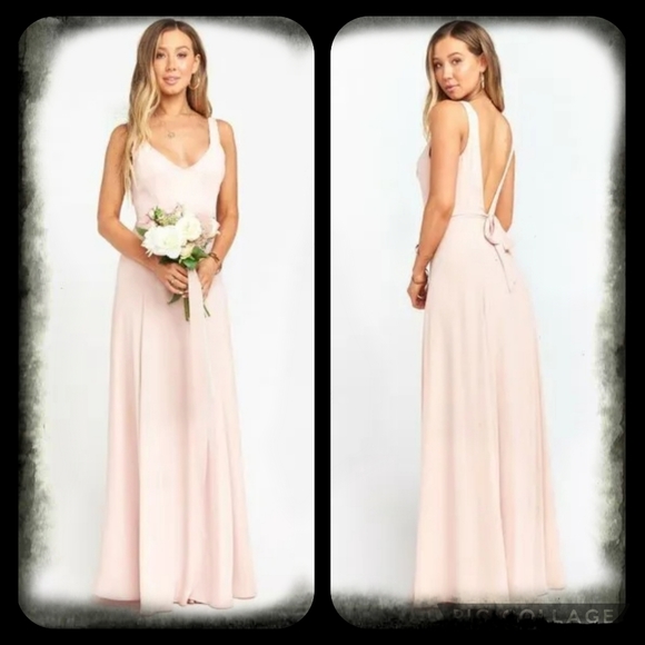 Show Me Your MuMu Dresses & Skirts - SHOW ME YOUR MUMU PINK BRIDESMAID TIE BACK DRESS